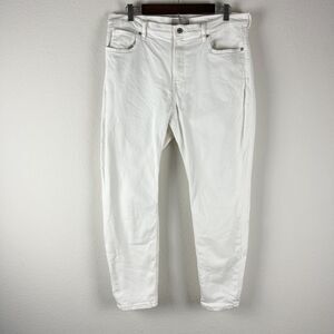 Everlane Jeans Womens 33 White High Rise Crop Ankle Tapered Preppy Classic